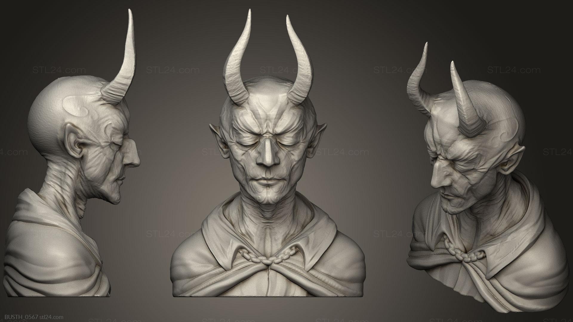 Бюсты монстры и герои (Демон в мыслях, BUSTH_0567) 3D модель для ЧПУ станка